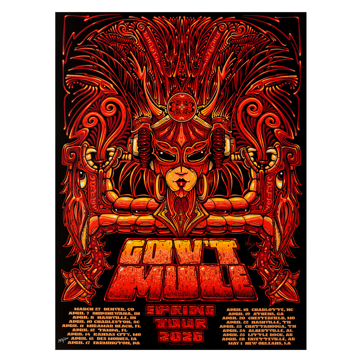 SPRING 2026 TOUR POSTER BY JEFF WOOD FOIL VARIANT