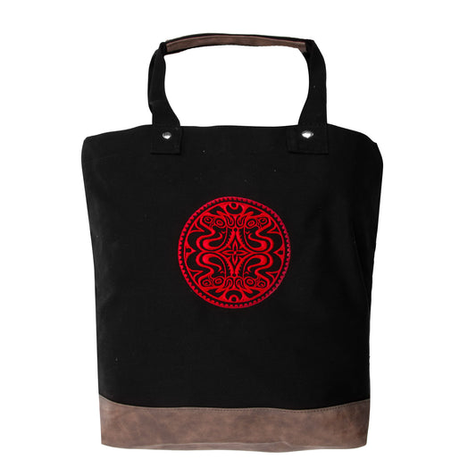 BLACK/RED DOSE LOGO TOTE BAG