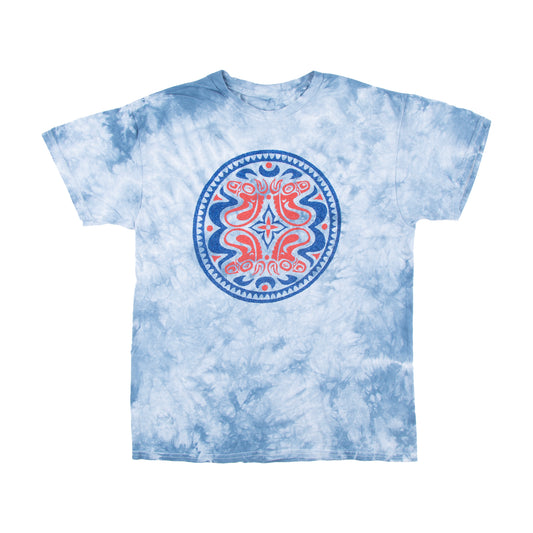 RED/BLUE QUATRODOSE TIE DYE T-SHIRT